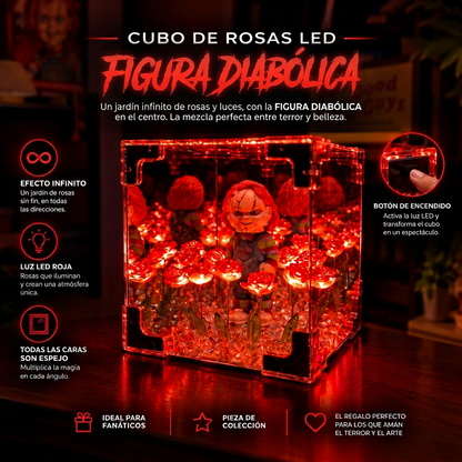 Infinite Rose LED Cube with Horror Figure