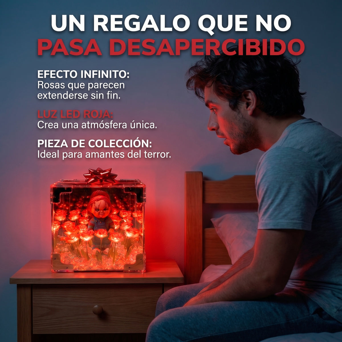 Infinite Rose LED Cube with Horror Figure