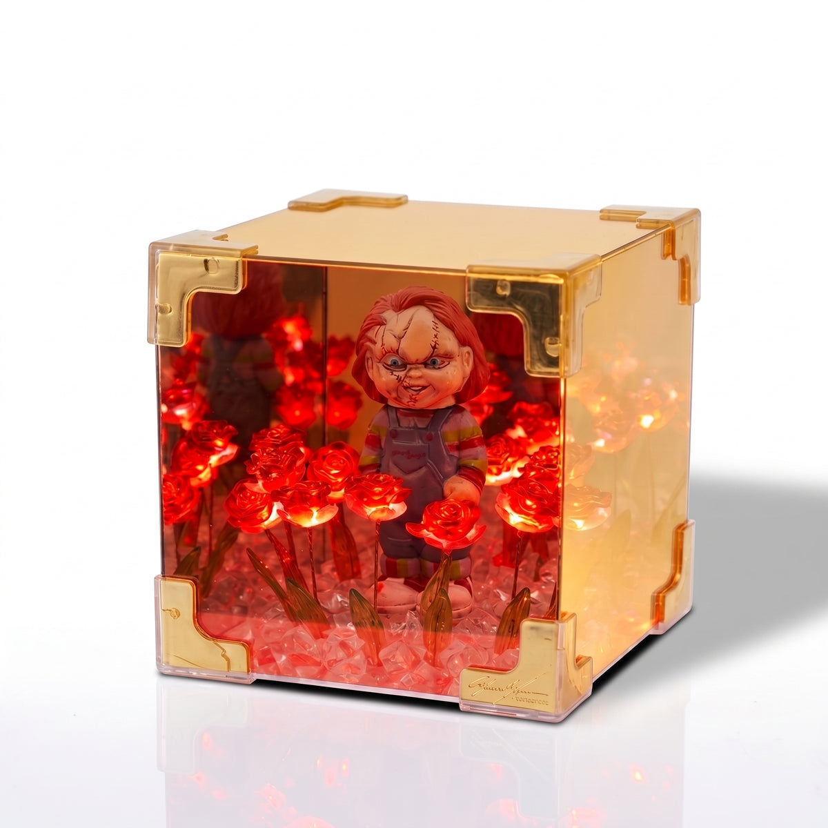 Infinite Rose LED Cube with Horror Figure